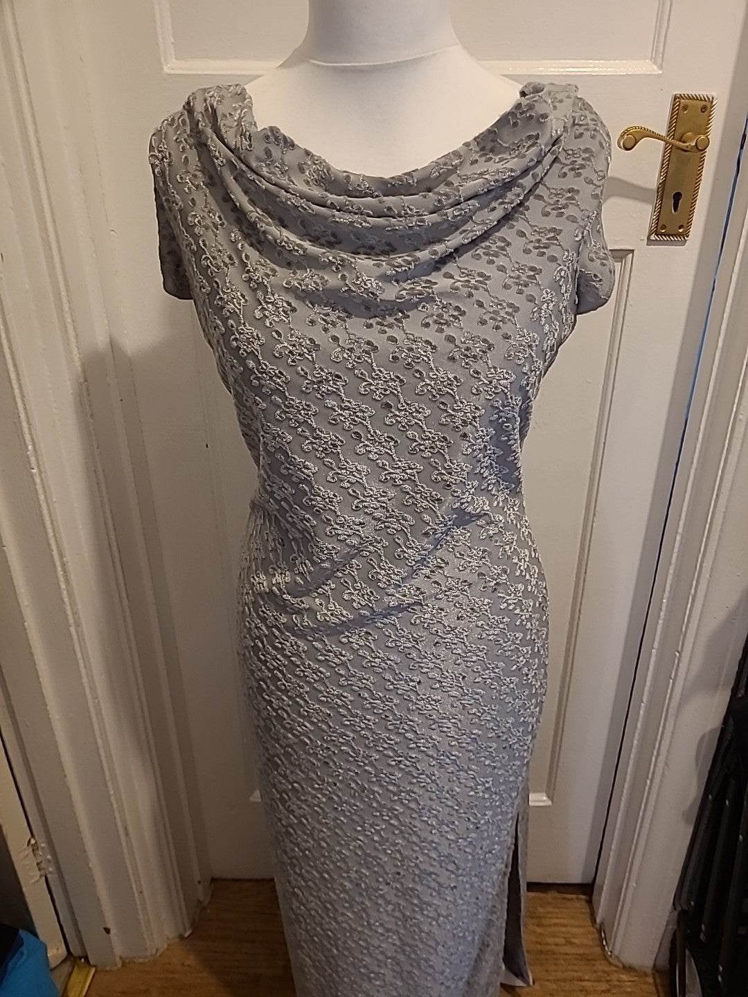 Ladies Kaleidoscope Size 14 Grey Sleeveless Long Length Dress