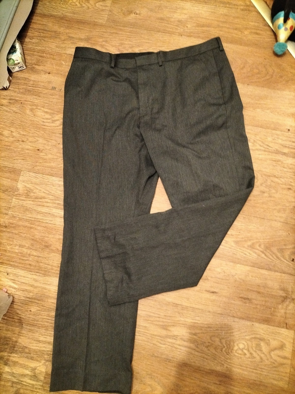 Mens Debenhams Size 40s Grey Formal Smart Trousers