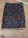 Mistral 10 Black Floral Patterning Lined Knee Length Skirt