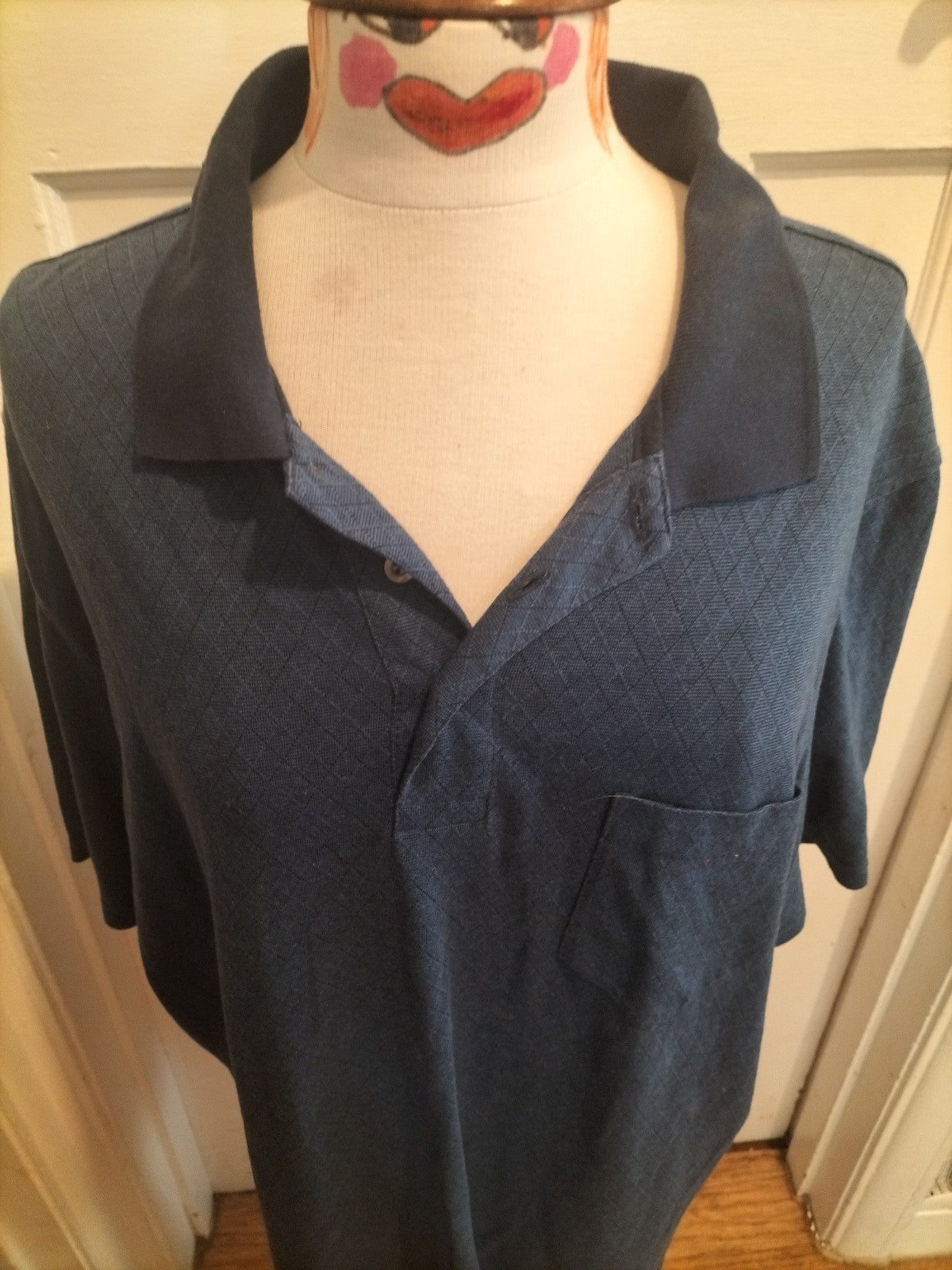 Mens Puritan Size XL Navy Short Sleeved Polo