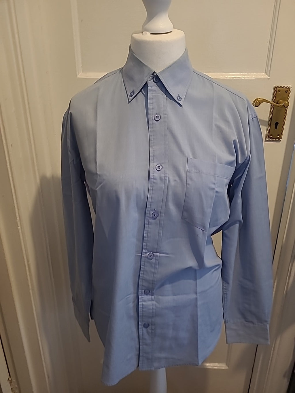 Mens Signature Size 16" Blue Long Sleeved Shirt