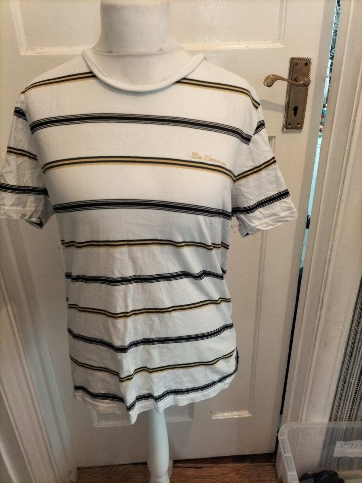 Ben Sherman Large White Stripe Short Sleeve T-shirt
