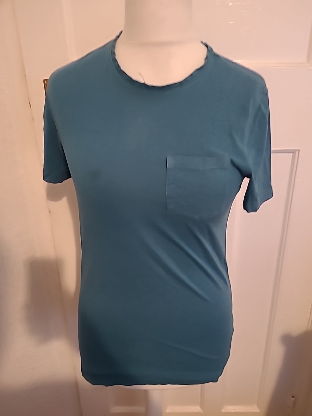 Mens Easy Size Small Teal Short Sleeved Tshirt