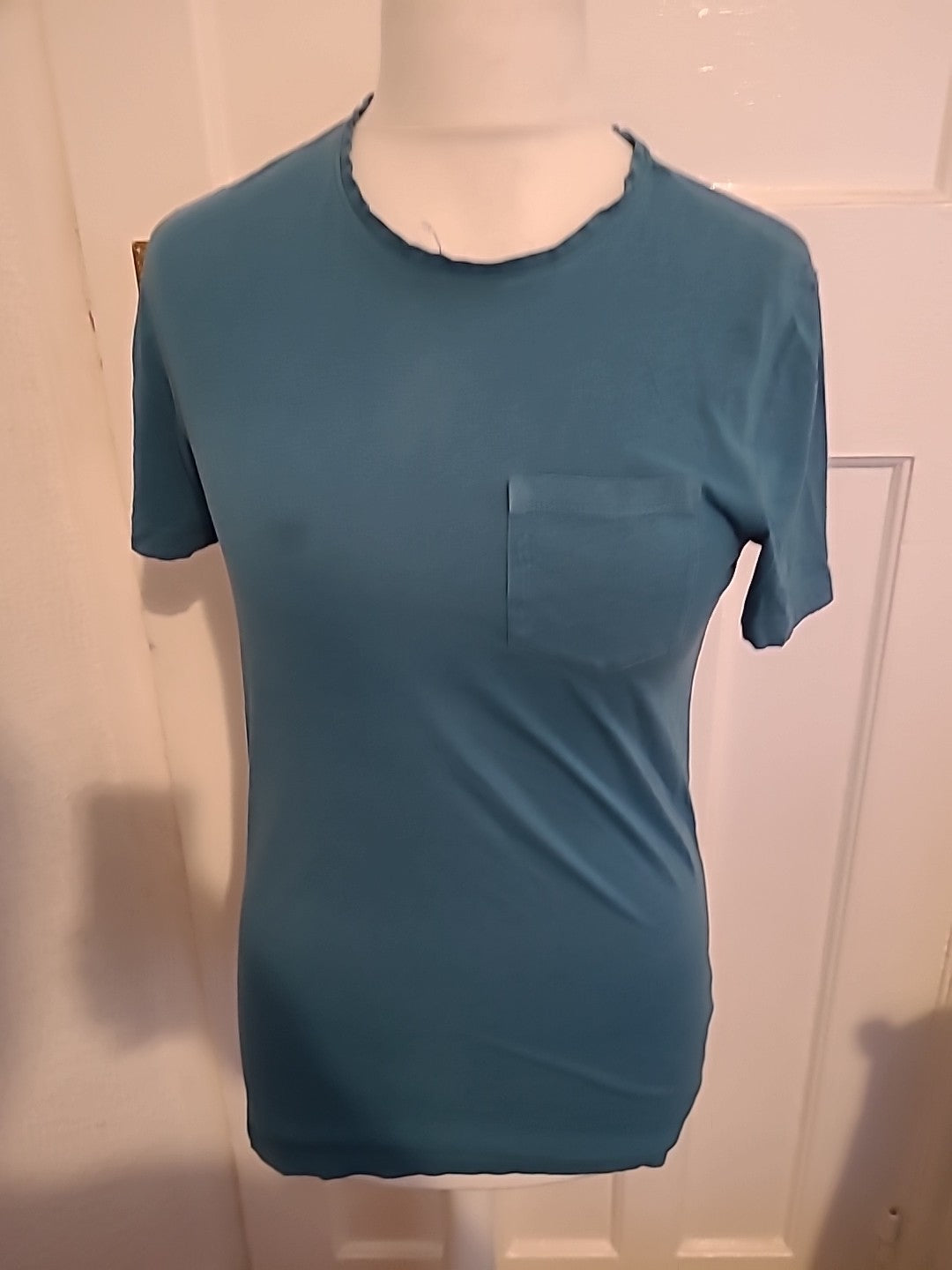 Mens Easy Size Small Teal Short Sleeved Tshirt