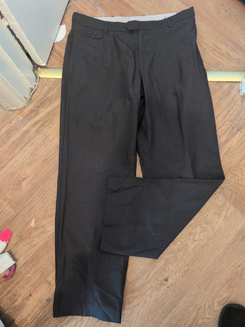 Next 36R Charcoal Pinstripe Low Rise Trousers