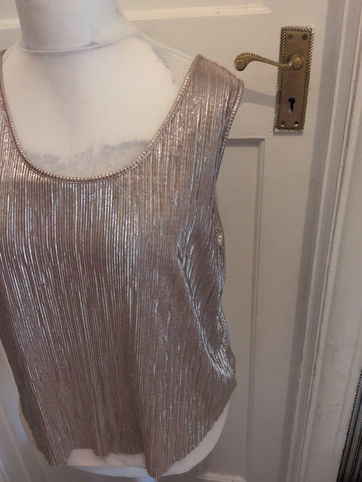 Tu 12 Gold Shimmer Sleeveless Blouse