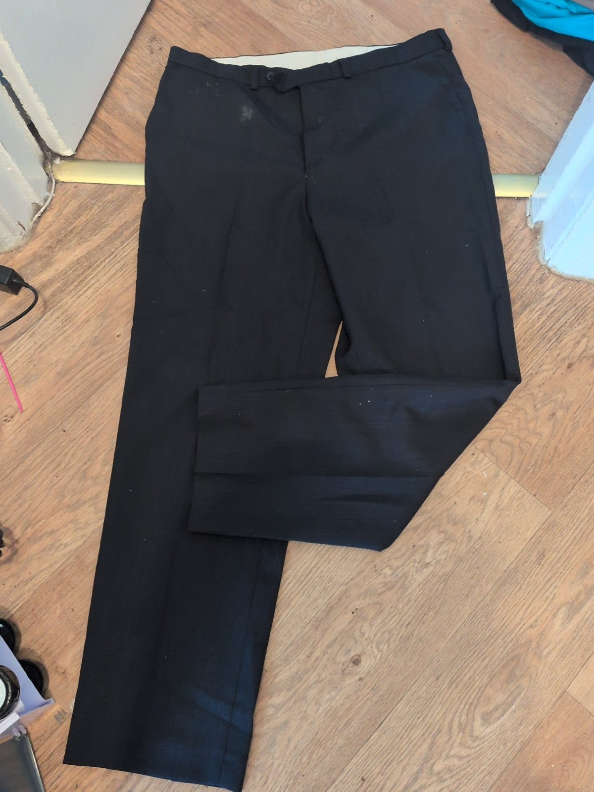 St Micheal 34x31 Wool Rich Navy Trousers