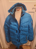 Mens Icepeak Size 52" Blue Long Sleeved Lined Puffer Coat