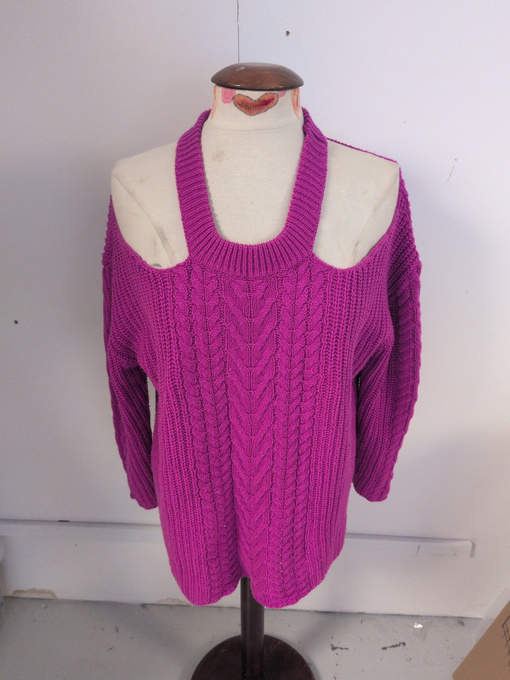 Be You 12-14 Purple Open Shoulder Pullover Jumper