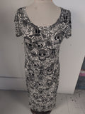 Select 16 Aztec Black And White Long Length Short Sleeve Dress