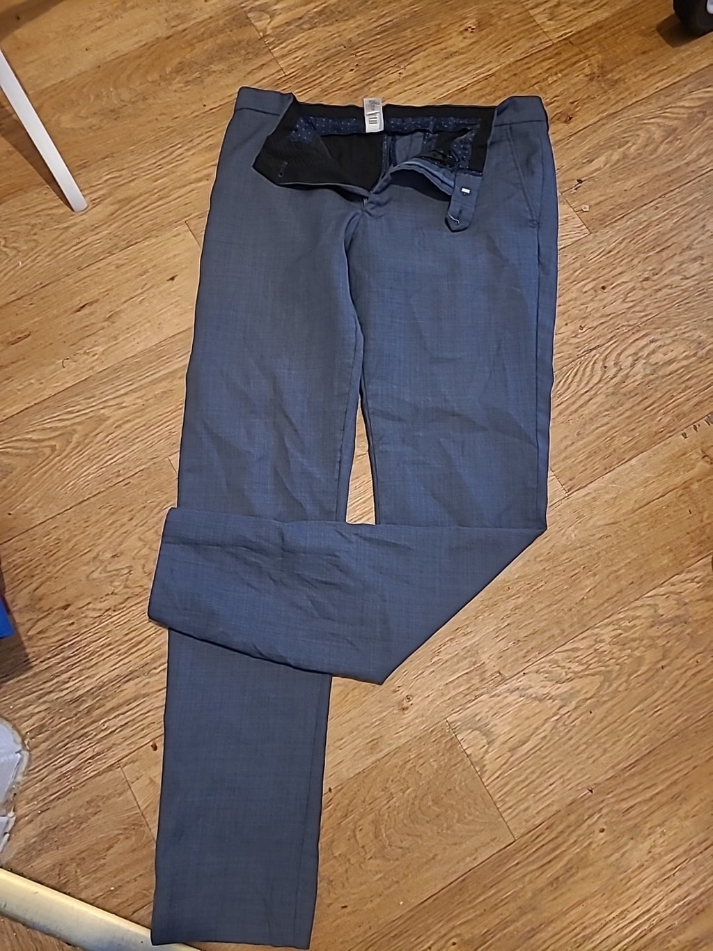 Mens Next Size 32x33 Long Grey Trousers Formal