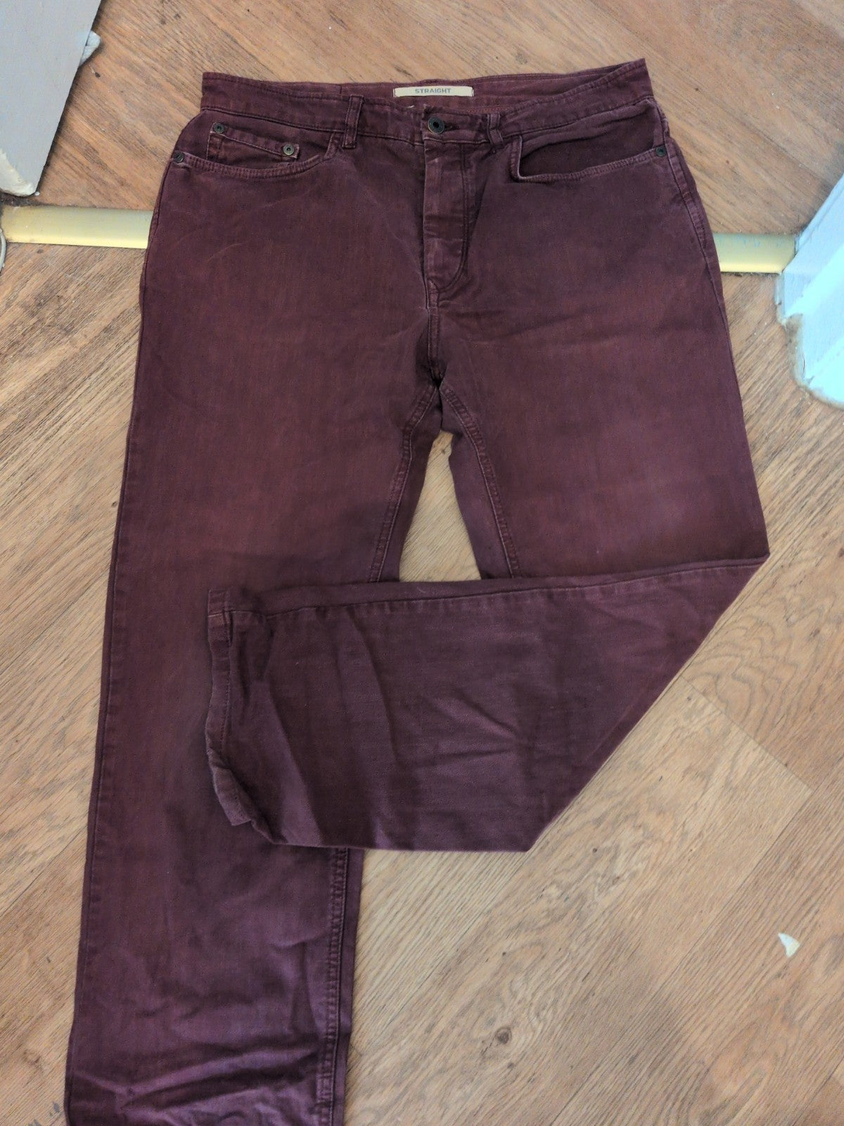 North Coast 34/29 Burgundy Straight Jeans