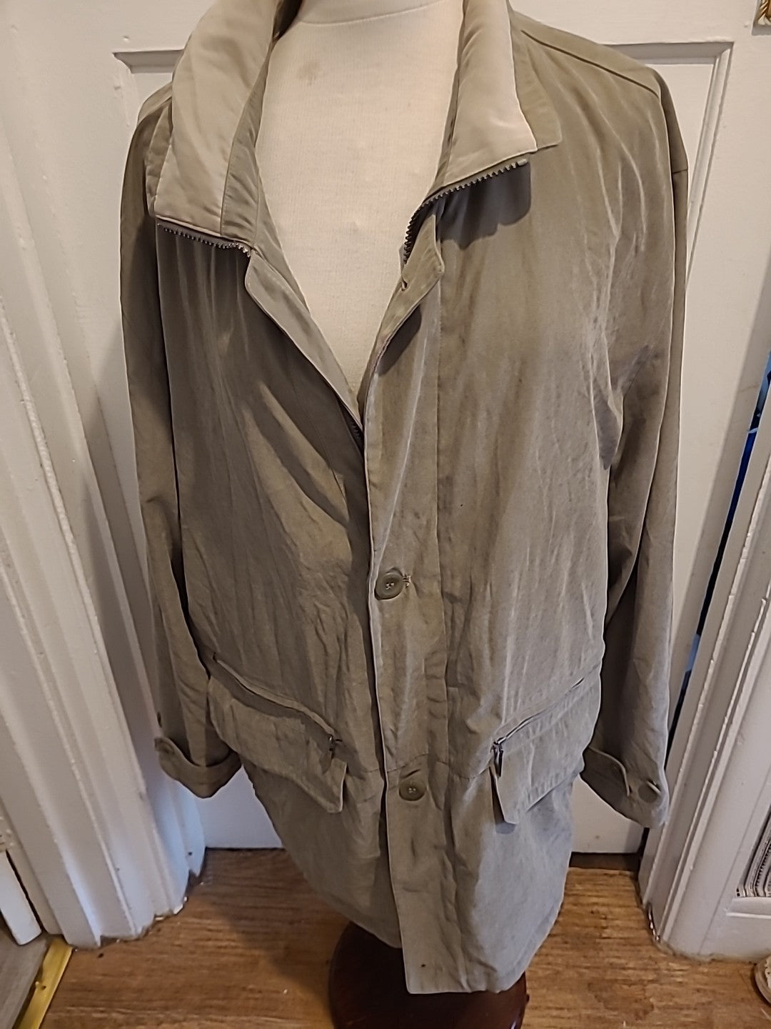 Mens Frank Eden Size XL Khaki Lined Jacket