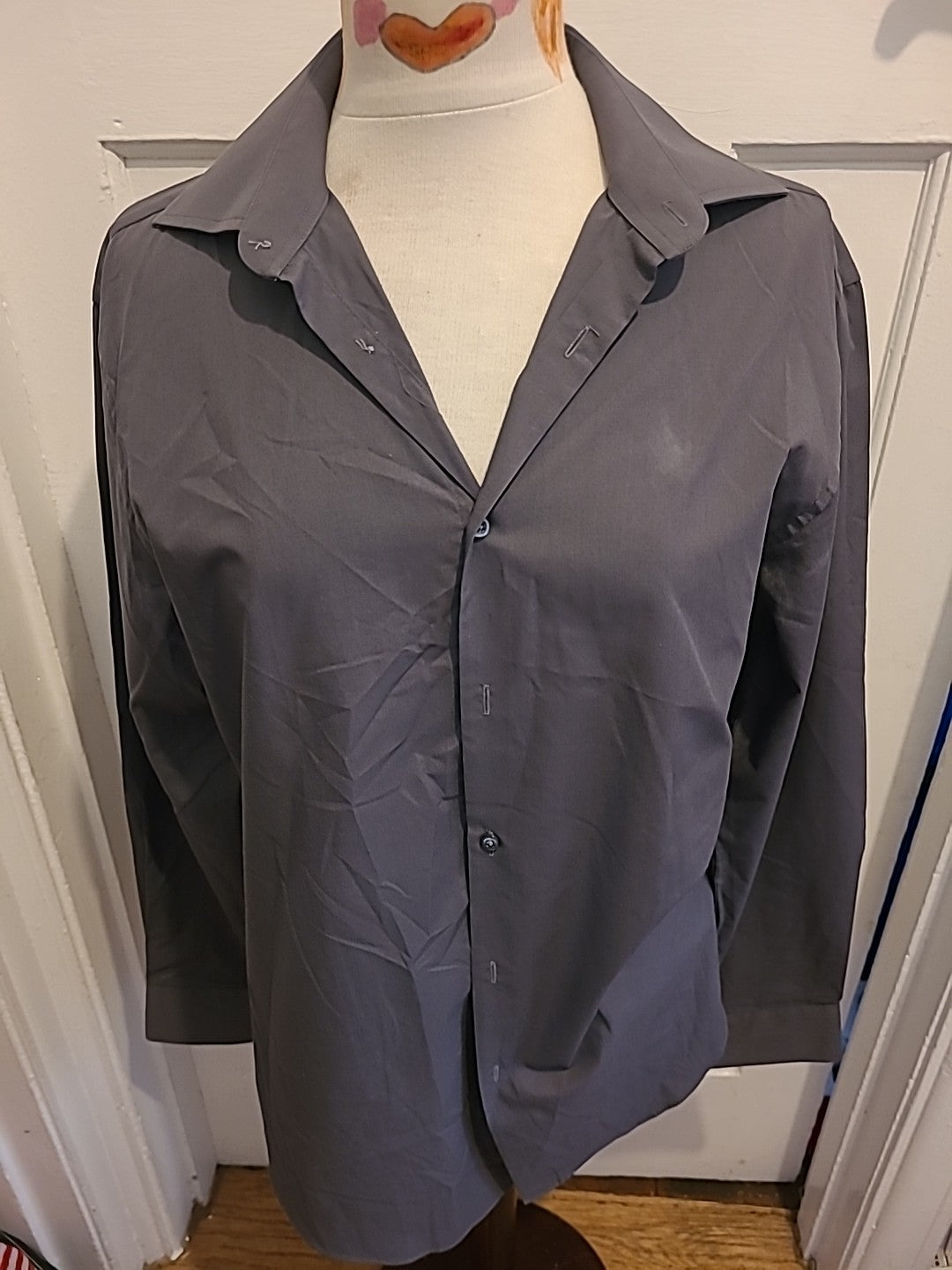 Mens Next Size 15.5 Collar Grey Long Sleeve Formal Shirt