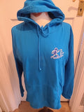 Mens Justhoods Size XL Blue "Running Logo" Pullover Hoodie