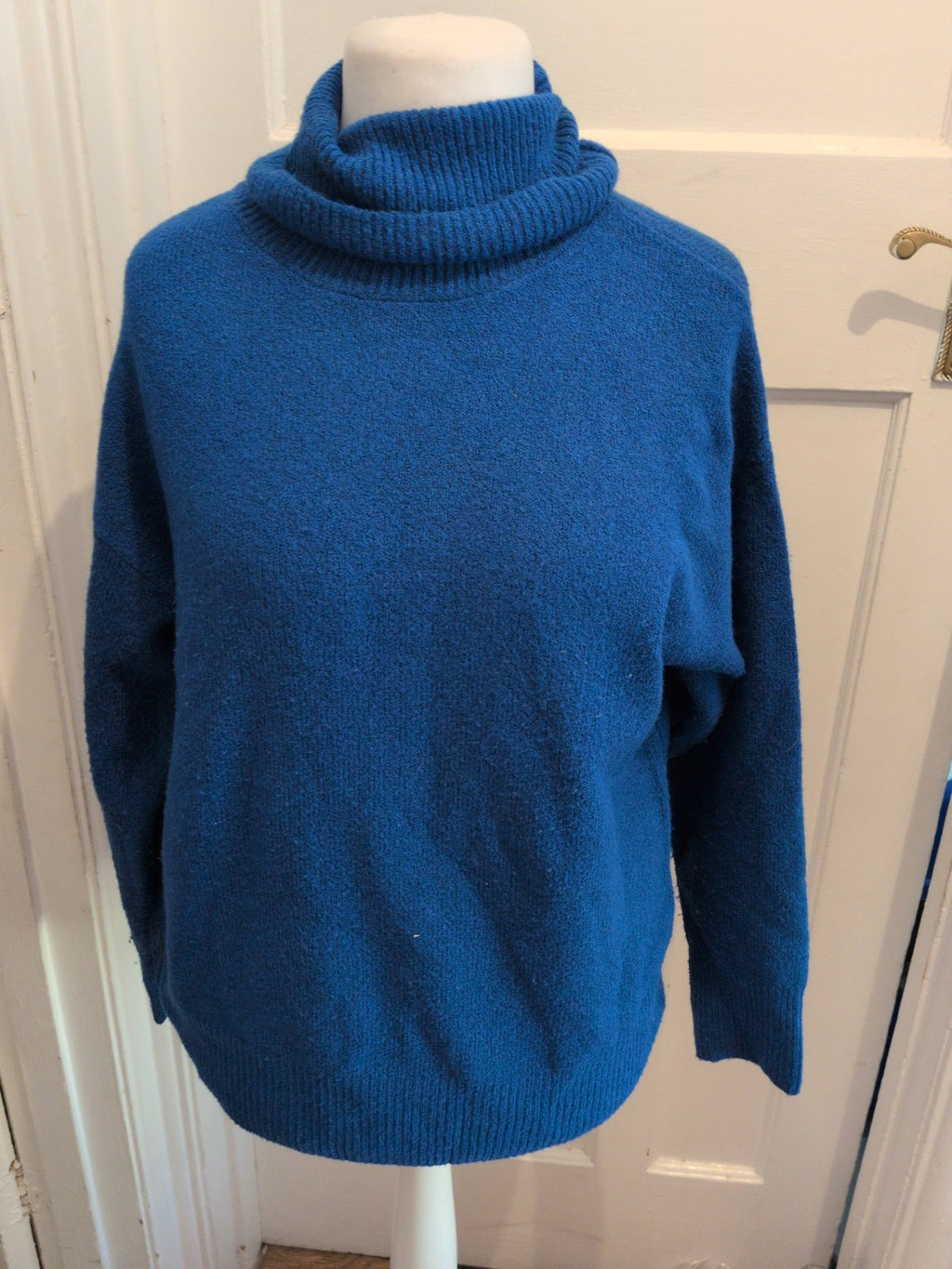 Primark 10-12 Blue High Neck Long Sleeve Oversized Jumper