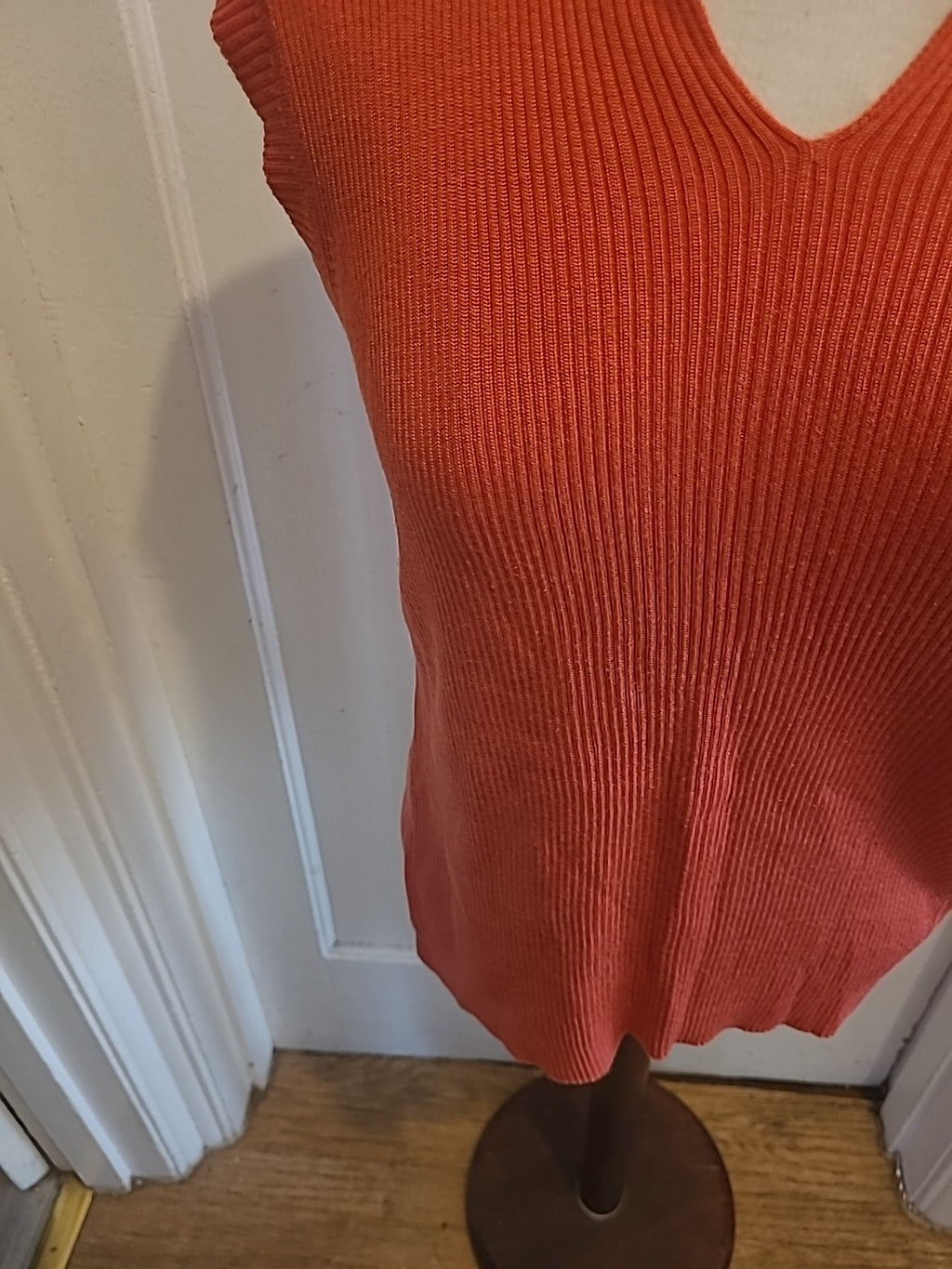 Ladies House Of Fraser Size Large Orange Sleeveless Tshirt