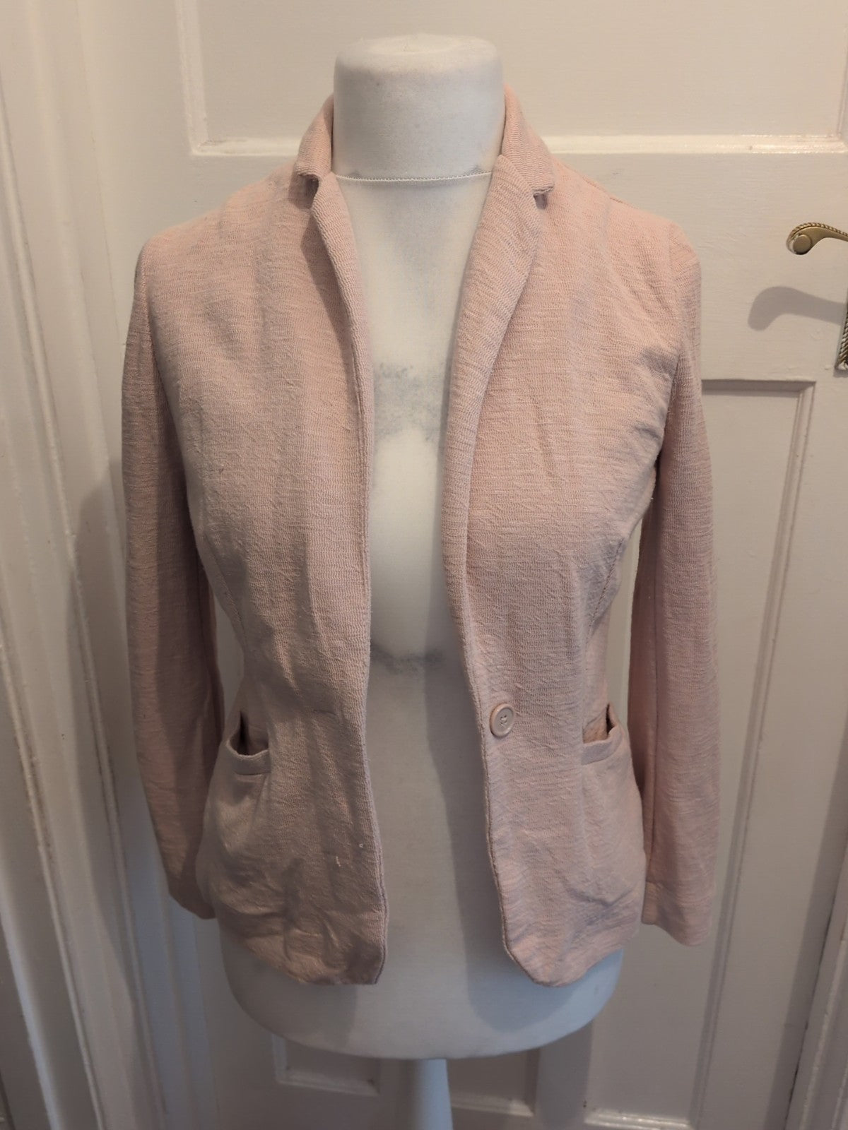 New Look 8 Pale Pink Buttoned Blazer