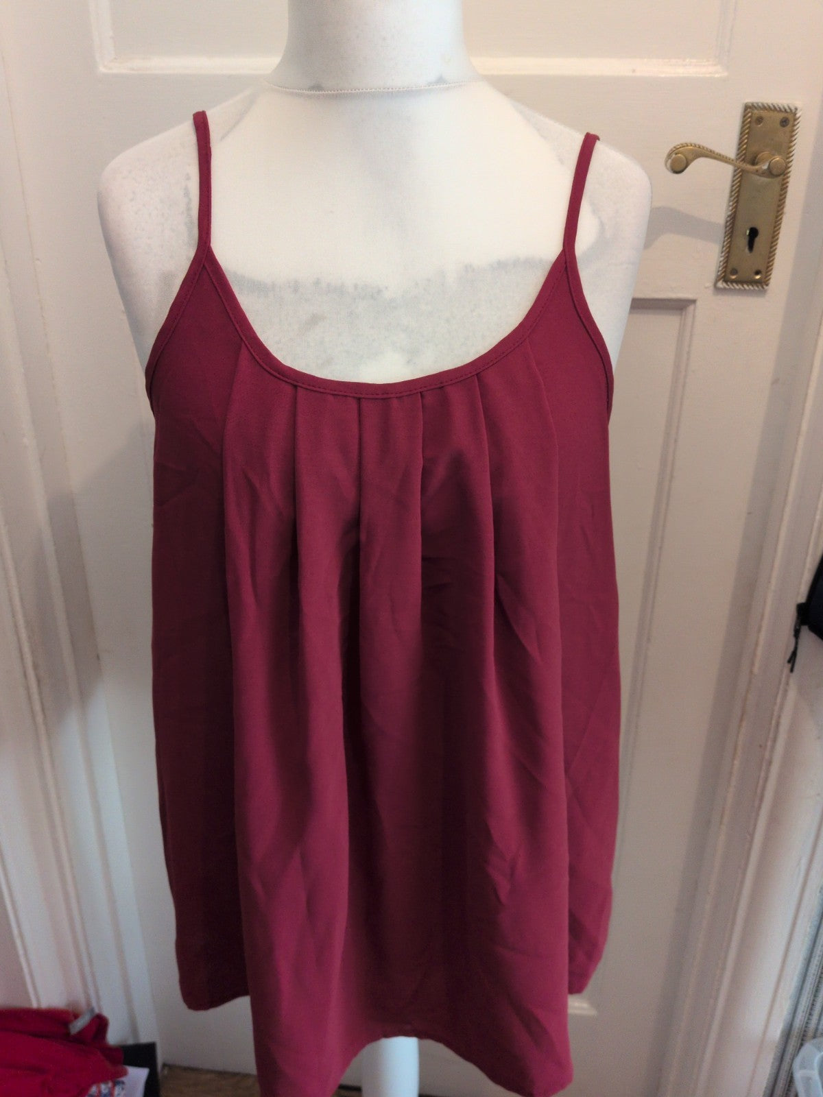 Shein XL Burgundy Sleeveless Blouse