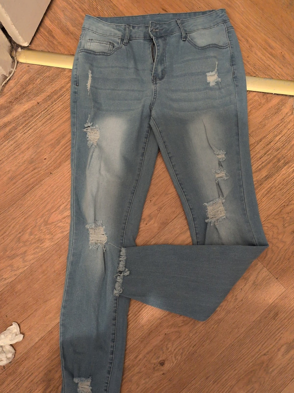 Large Blue Skinny Ripped Jeans