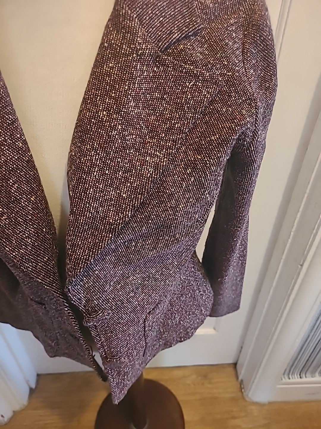 Ladies Size 10 Brown Fleck Lined Long Sleeved Jacket