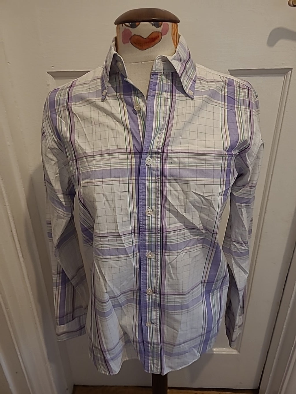 Mens Springfield Size Small Multicoloured Check Long Sleeved Shirt