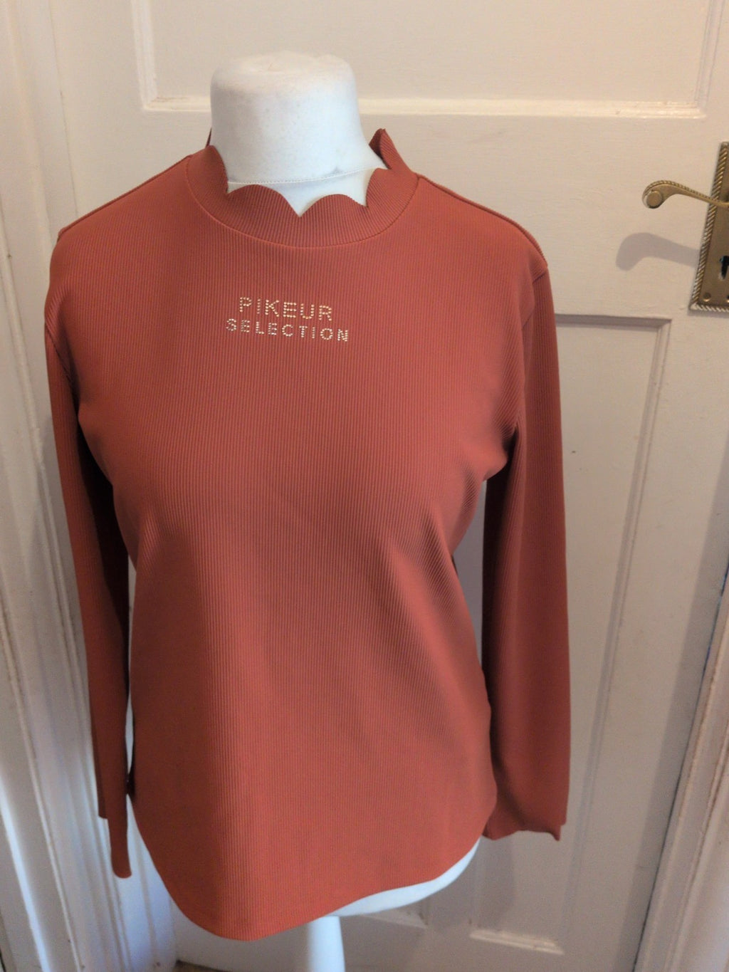 Ladies Pikeur Selection Size Large Dark Orange Rib T-shirt