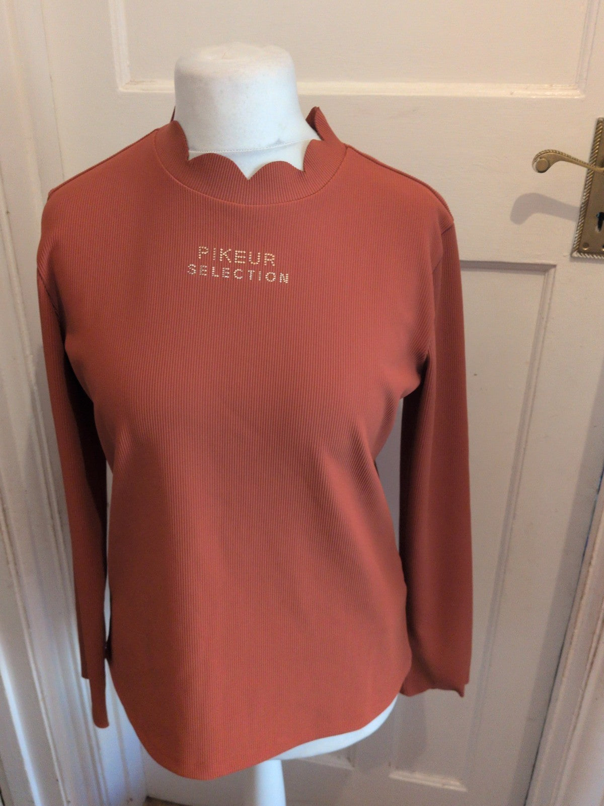 Ladies Pikeur Selection Size Large Dark Orange Rib T-shirt
