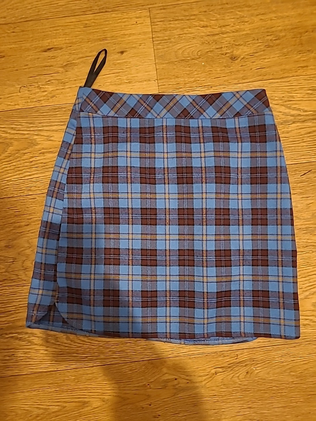 Ladies Primark Size 4 Purple/Blue Check Mini Skirt