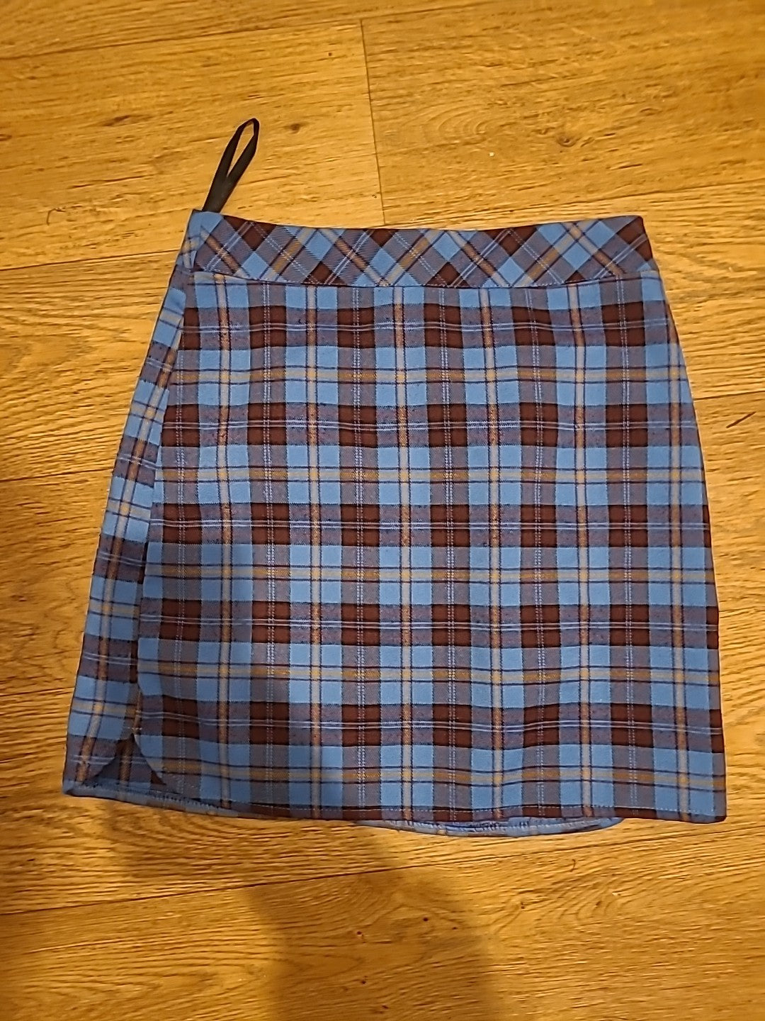 Ladies Primark Size 4 Purple/Blue Check Mini Skirt