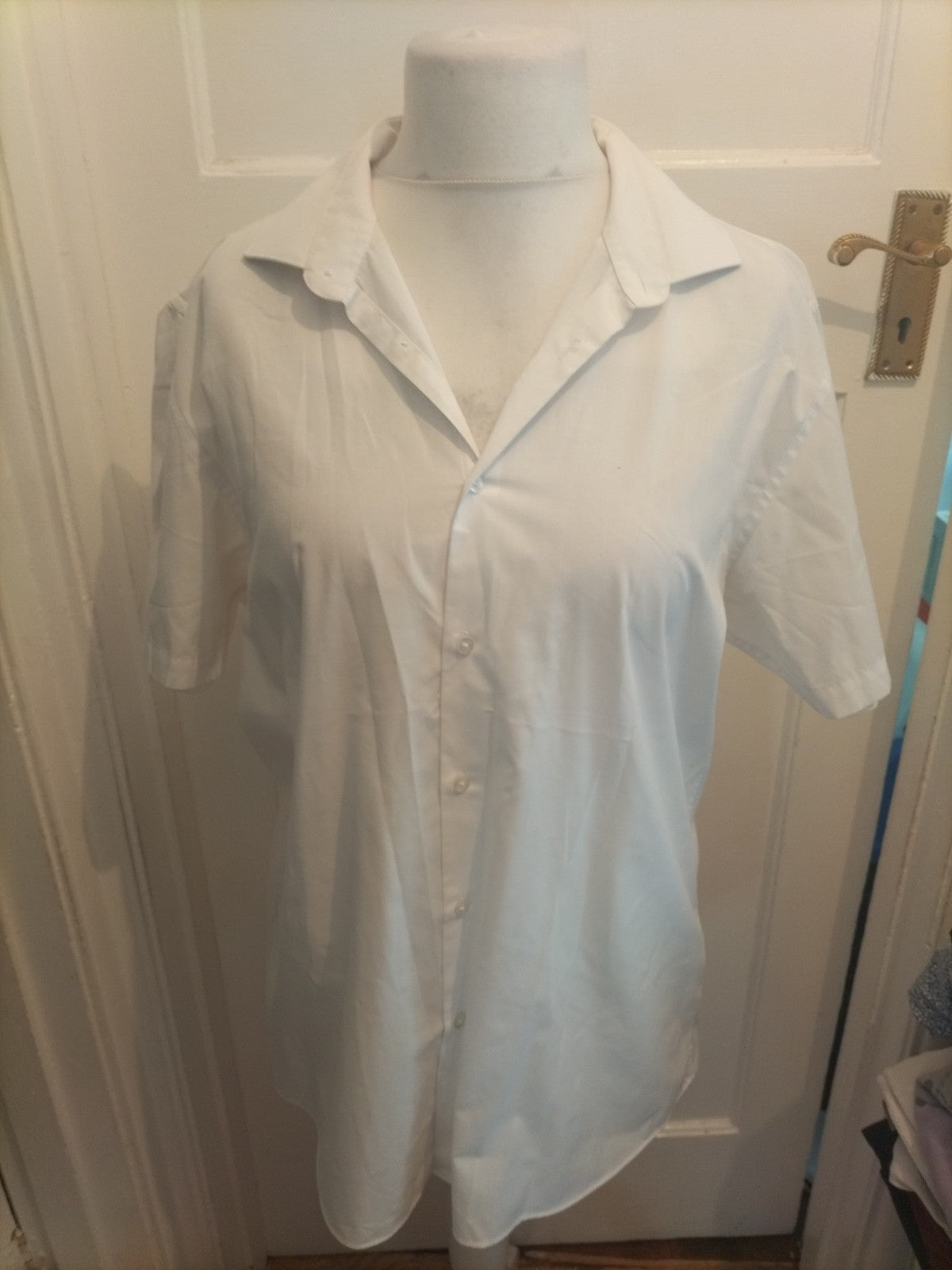 Primark 17" White Slim Fit Short Sleeve Shirt