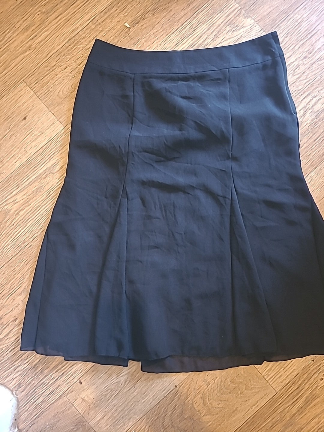 Ladies H&M Size 12-14 Black Lined Flare Long Skirt