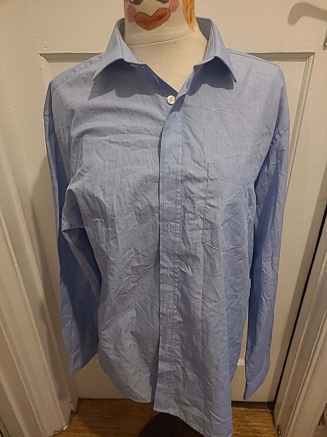 Mens Tailoring By F&F Size 16.5 Regular Fit Blue Formal Shirt
