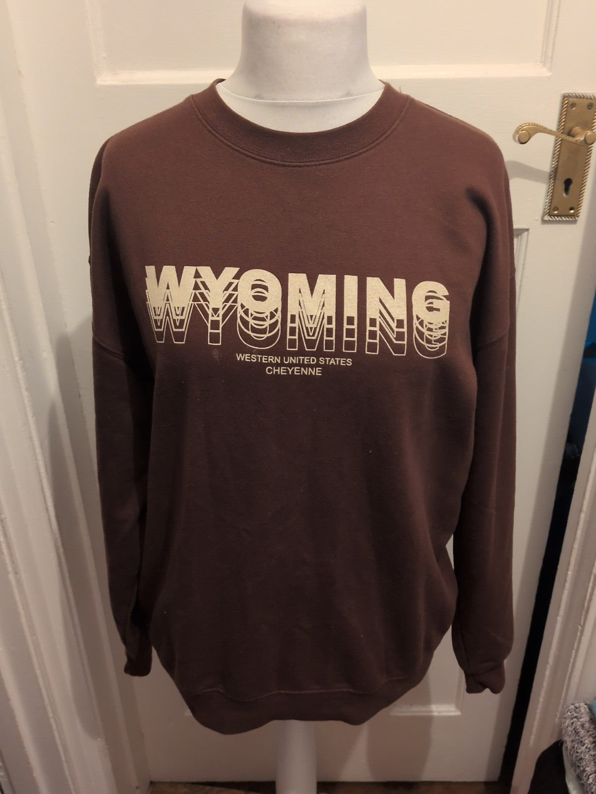 Ladies Pretty little Thing Size M Brown Printed Long Sleeved Sweatshirt Jumper