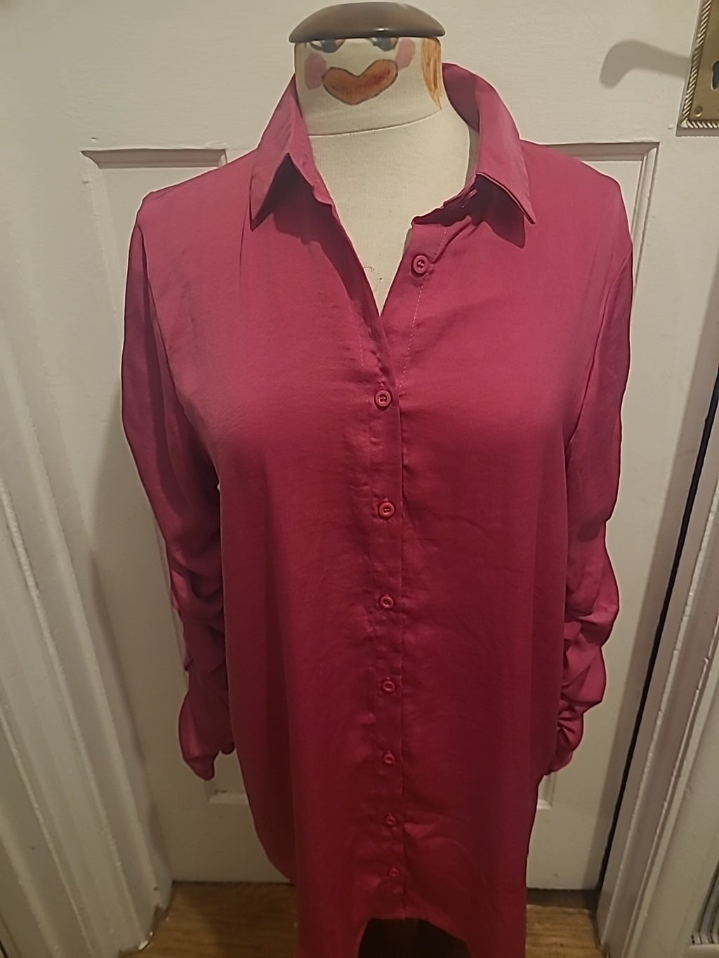Ladies Lola May Size 10 Pink Long Detailed Sleeved Blouse