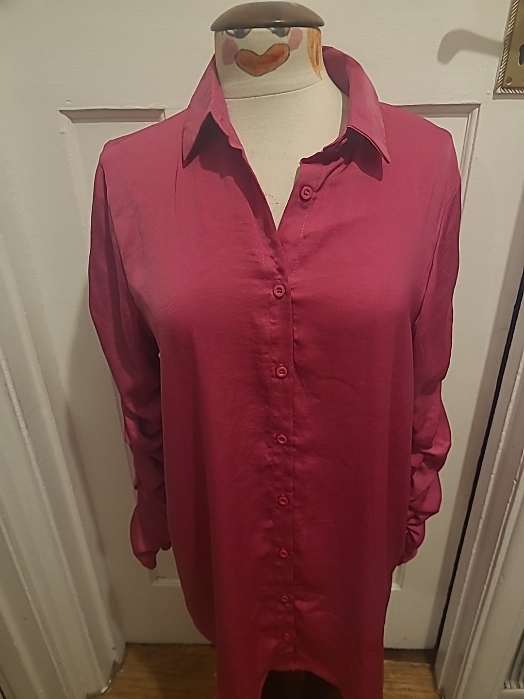 Ladies Lola May Size 10 Pink Long Detailed Sleeved Blouse
