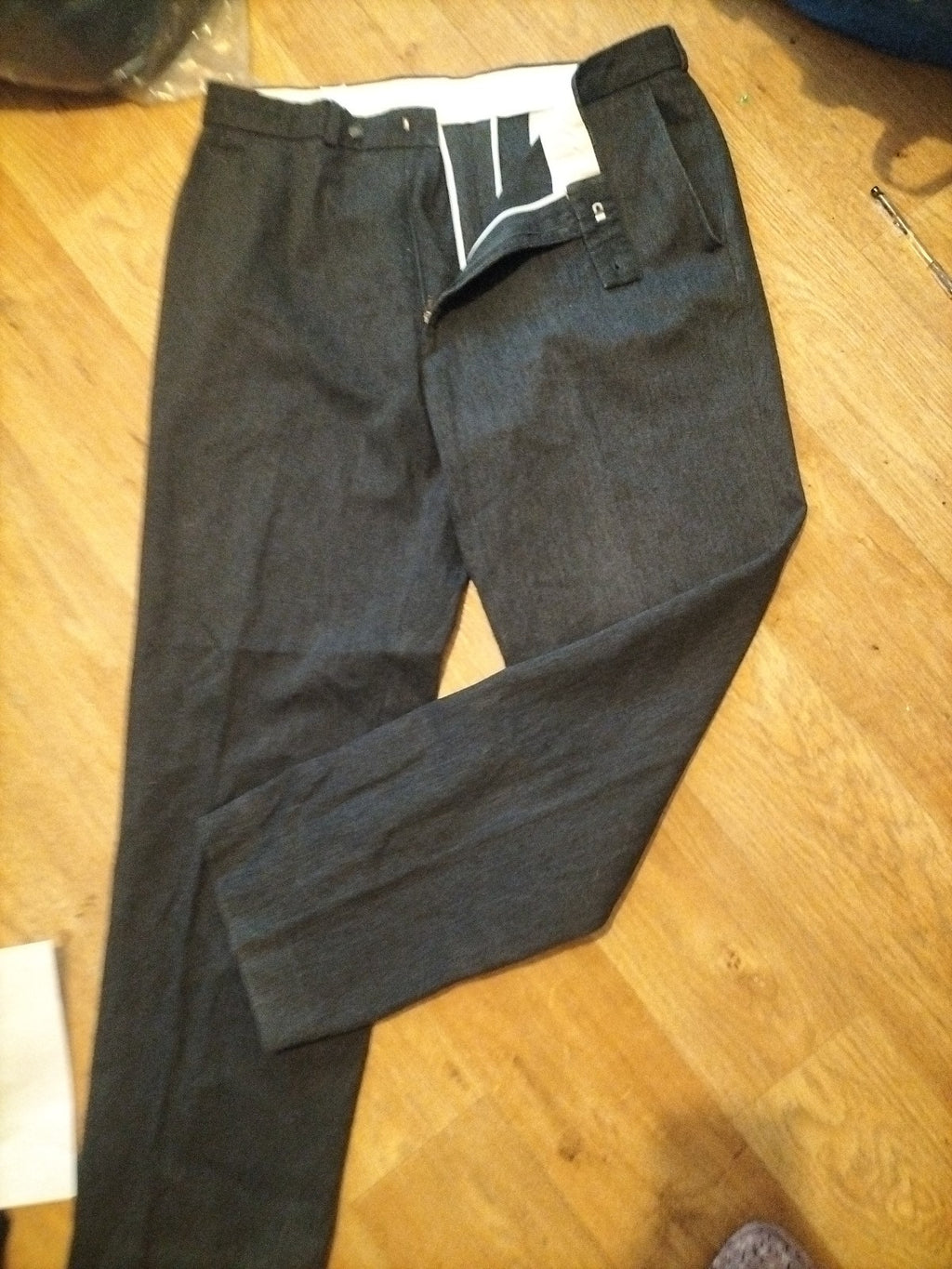 Mens Size 36x31 Dark Grey Formal Trousers