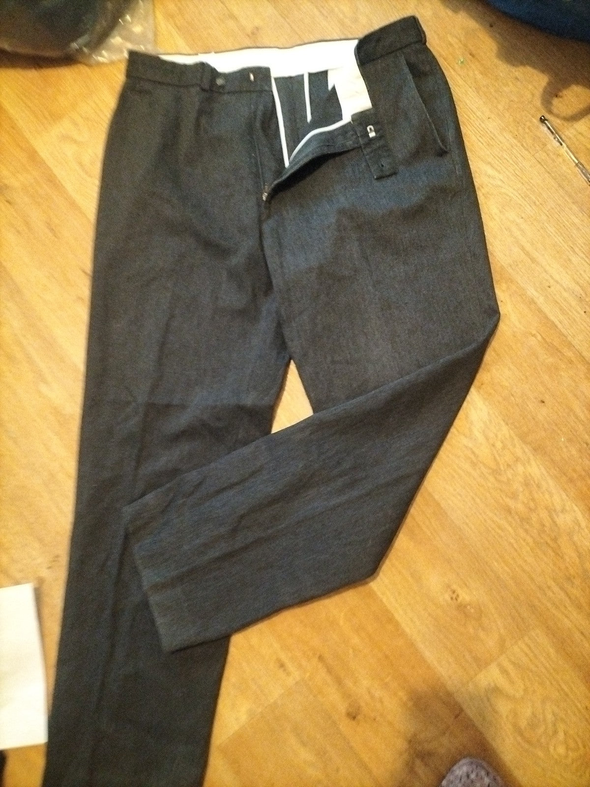 Mens Size 36x31 Dark Grey Formal Trousers