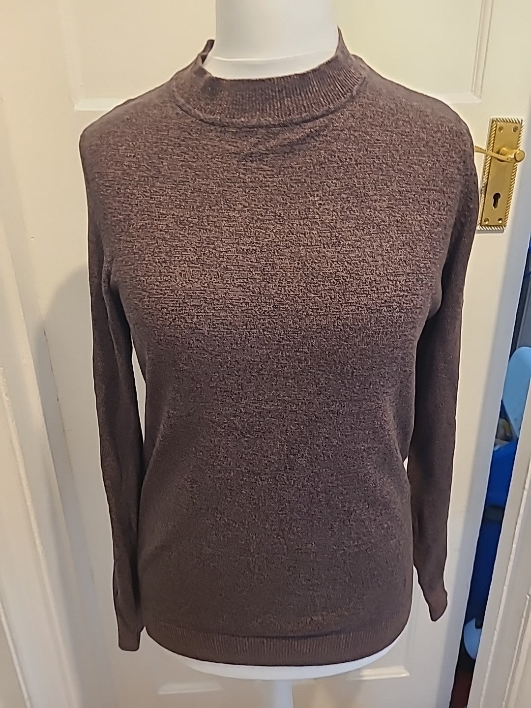 Mens New Look Size Small Purple/Black Fleck Pullover Jumper
