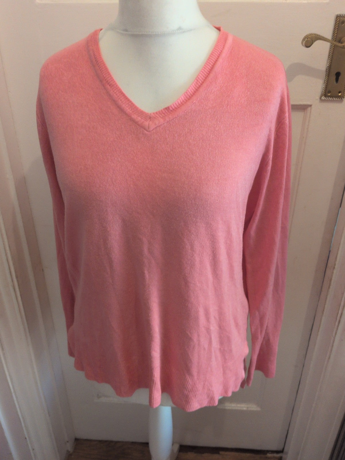 Ladies Size 2XL Pink Long Sleeve Lightweight Pullover Jumper