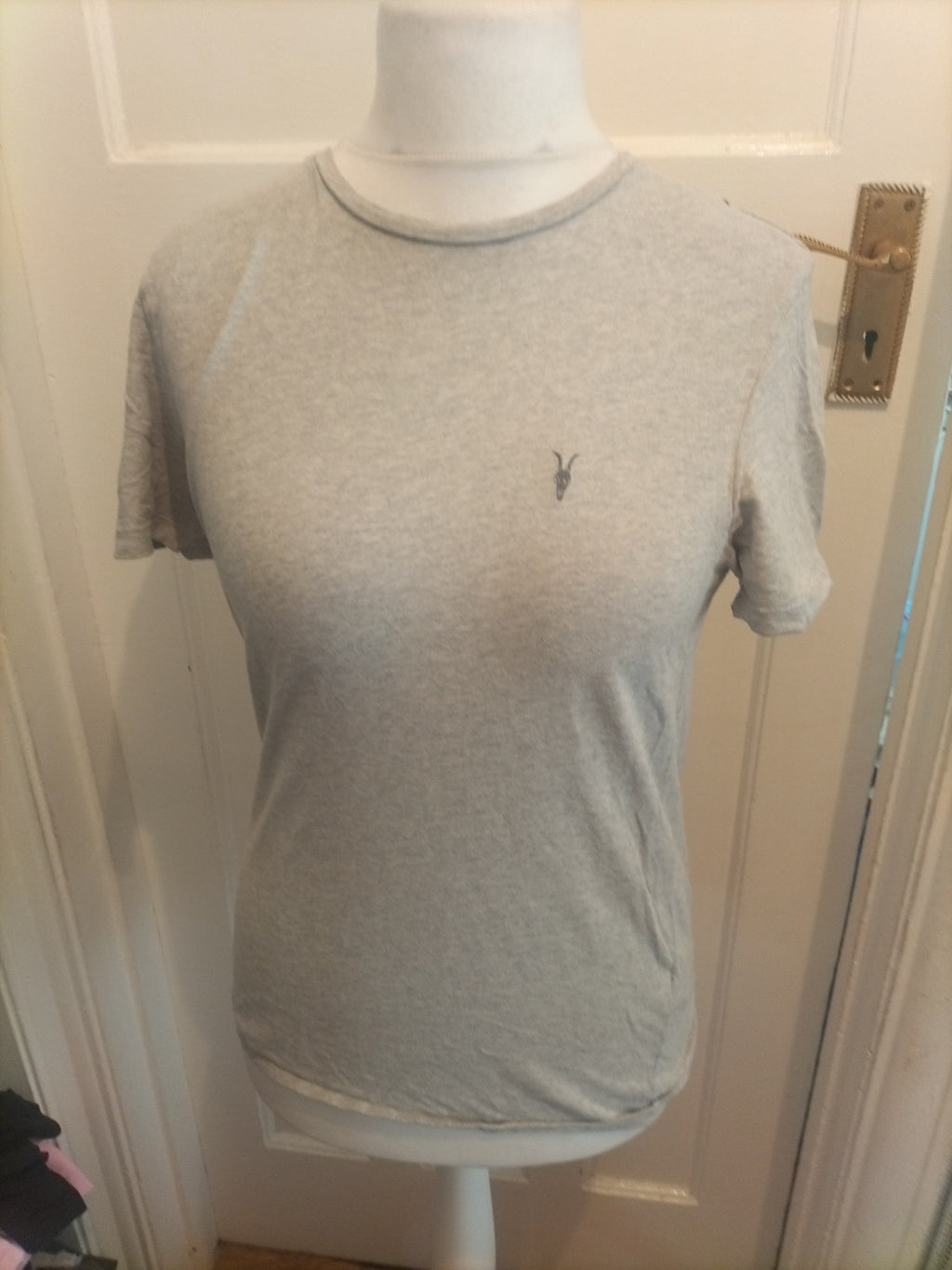 Mens All Saints Size Extra Small Grey Short Sleeved T-shirt
