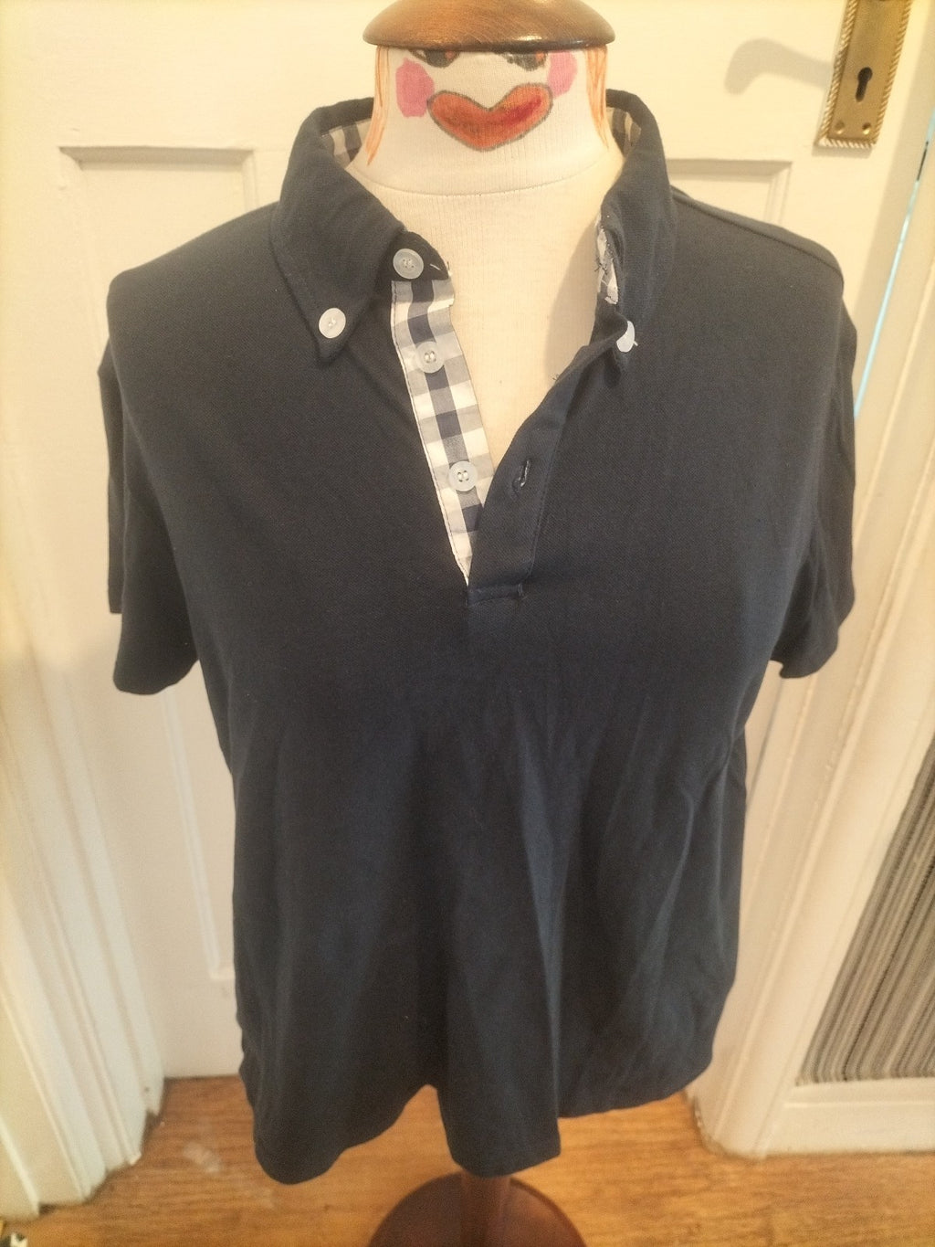 Mens Sttlzmc Size Medium Navy Short Sleeved Polo Shirt