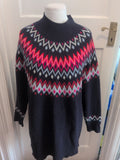 Ladies Navy/red/white Long Line Jumper Size Med George Free Delivery