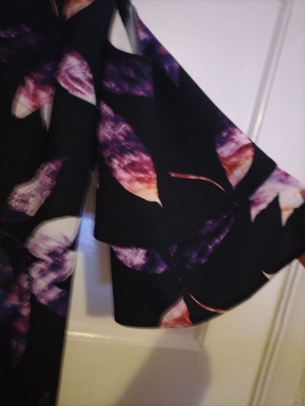 Ladies Ad Lib Size 8 Black Floral Long Dress