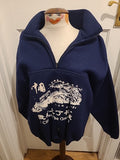 Mens Size 2XL "The Great Wall" Navy Print Hoodie