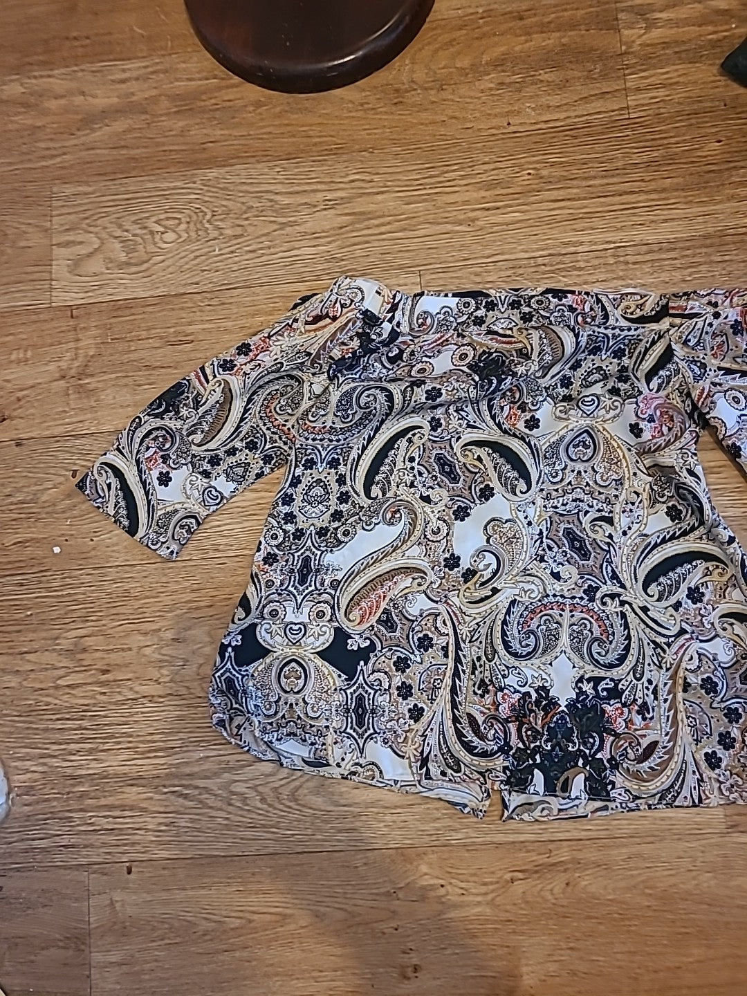 Ladies River Island Size 6 Multi Aztec Split Back Mid Sleeved Blouse