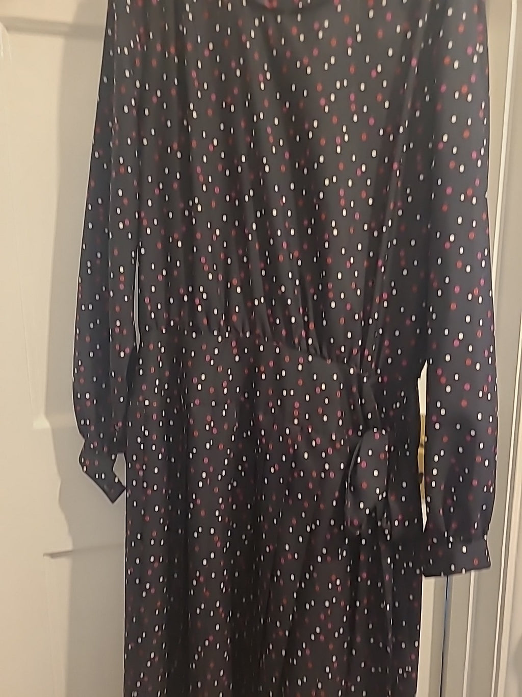 Ladies Eastex Size 10 Black Poko Dot Long Sleeve Dress