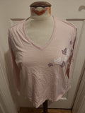 Ladies Damart Size Small Pink Floral Pyjama Top