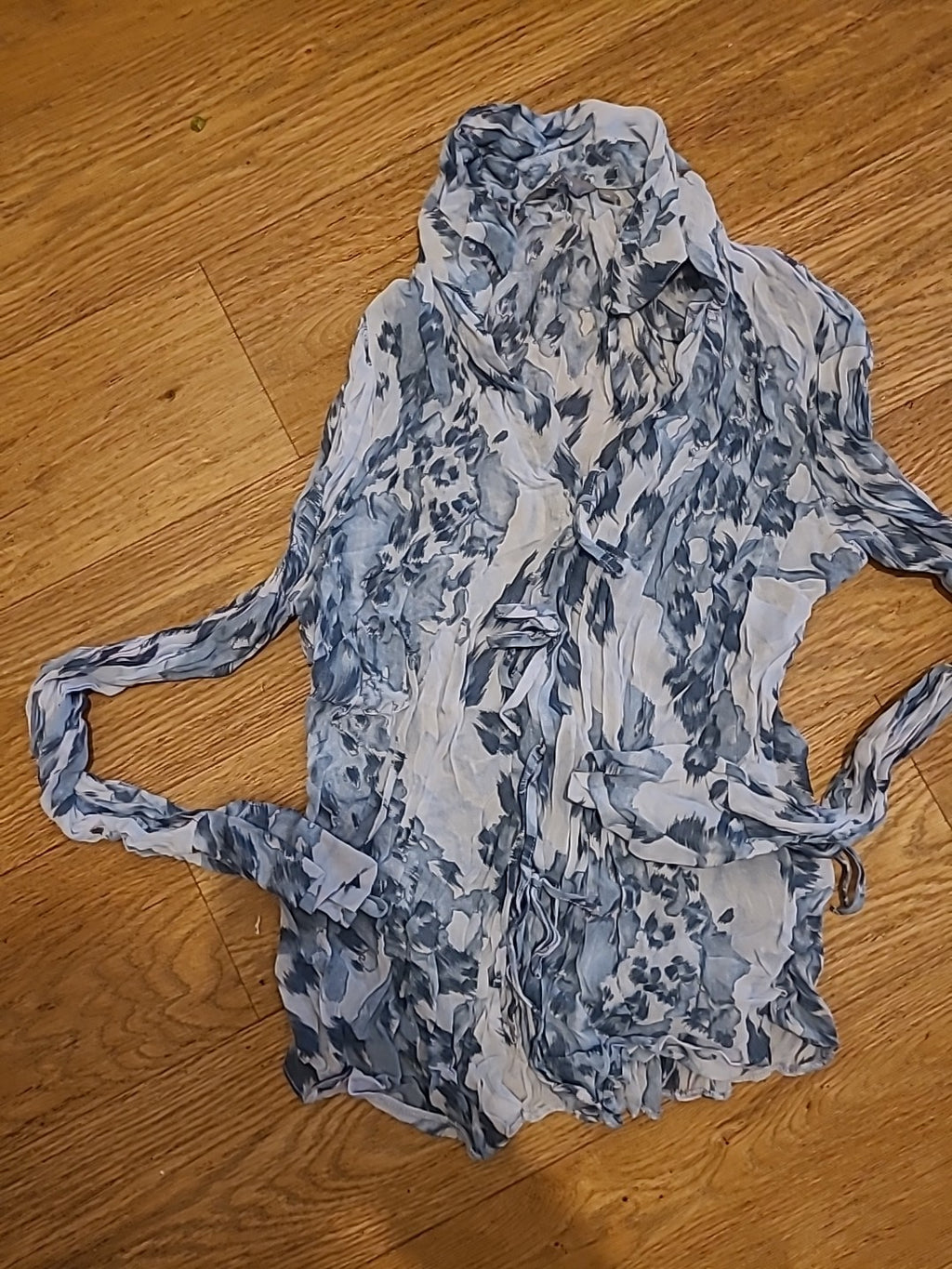 Ladies Per Una Size 10 Grey Toned Long Sleeved Blouse