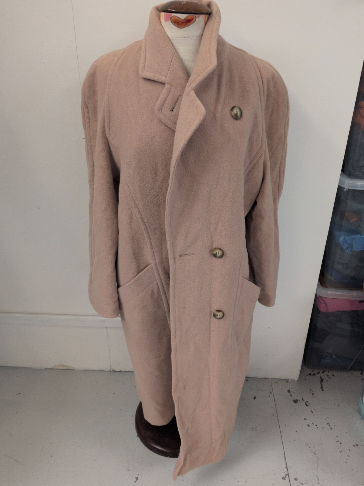 Nuage 14 Beige Lined Buttoned Cashmere Blended Jacket
